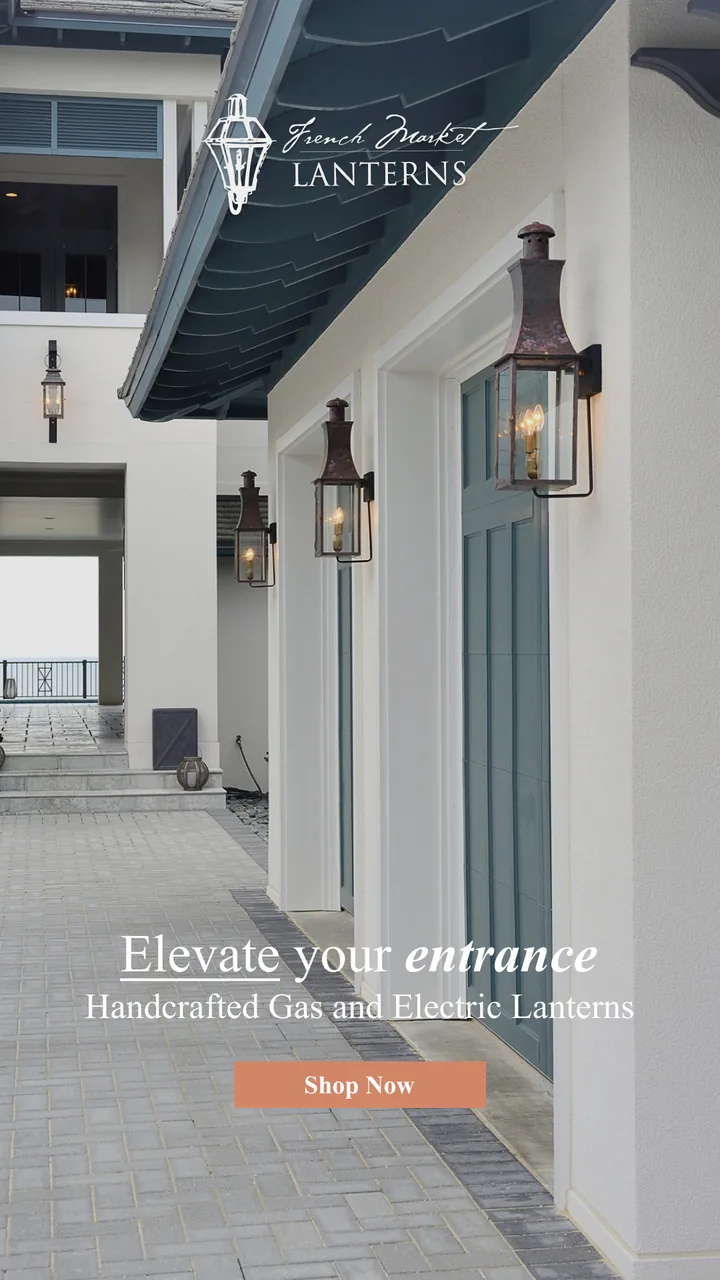 French Market Lanterns elevate the entrance creative