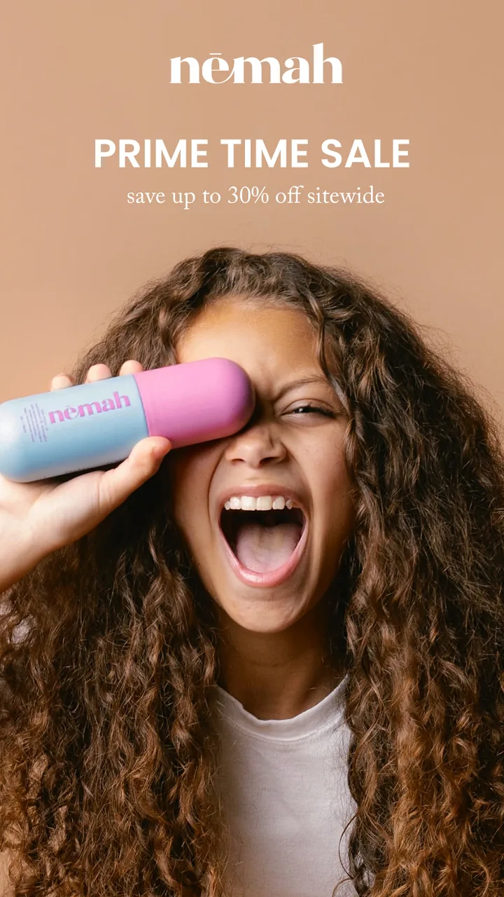 Nēmah Prime Time Sale creative offering 30 percent off sitewide